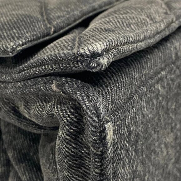 BALENCIAGA Crush Medium Black Denim Shoulder Bag - Picture 10 of 16